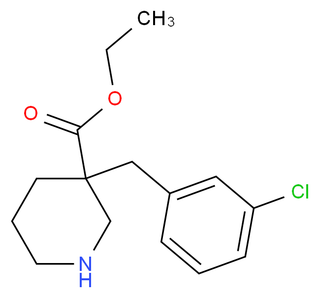 ethyl 3-(3-chlorobenzyl)piperidine-3-carboxylate_分子结构_CAS_)