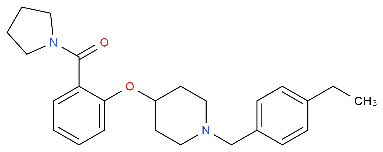 1-(4-ethylbenzyl)-4-[2-(1-pyrrolidinylcarbonyl)phenoxy]piperidine_分子结构_CAS_)