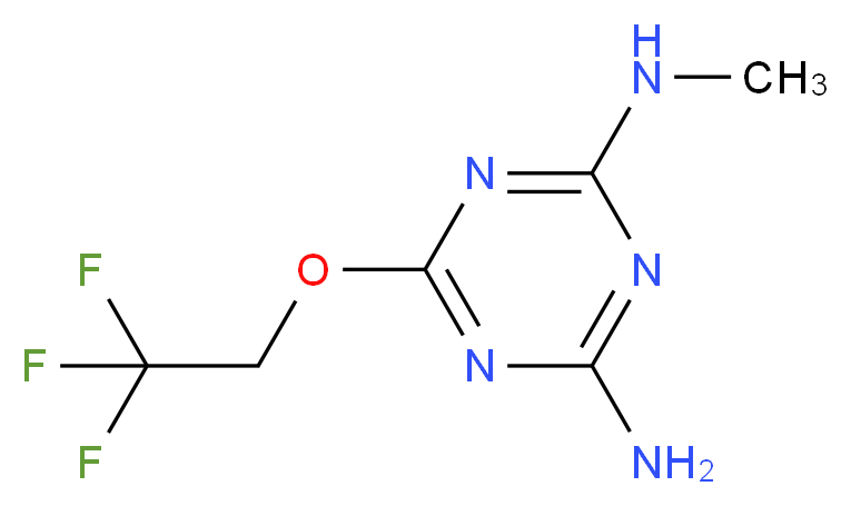 N-methyl-6-(2,2,2-trifluoroethoxy)-1,3,5-triazine-2,4-diamine_分子结构_CAS_101988-70-9)