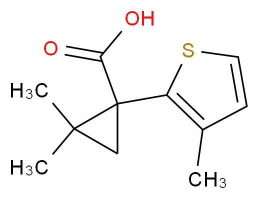 2,2-dimethyl-1-(3-methylthiophen-2-yl)cyclopropane-1-carboxylic acid_分子结构_CAS_915924-20-8