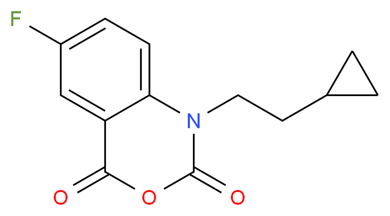 1-(2-Cyclopropylethyl)-6-fluorobenzo[d][1,3]oxazine-2,4-dione_分子结构_CAS_477933-12-3)