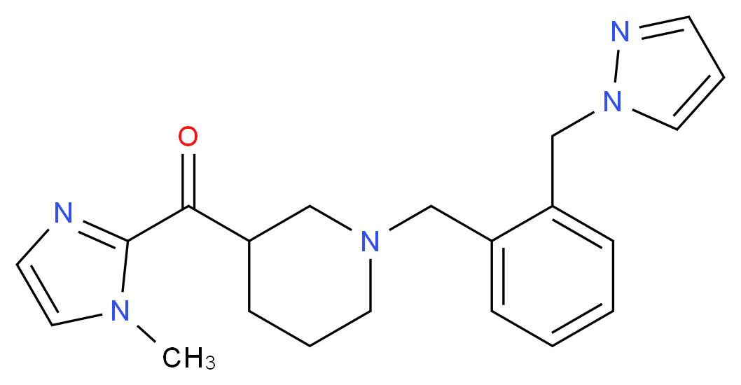(1-methyl-1H-imidazol-2-yl){1-[2-(1H-pyrazol-1-ylmethyl)benzyl]-3-piperidinyl}methanone_分子结构_CAS_)