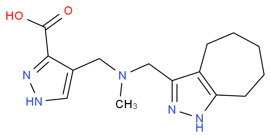 4-{[(1,4,5,6,7,8-hexahydrocyclohepta[c]pyrazol-3-ylmethyl)(methyl)amino]methyl}-1H-pyrazole-3-carboxylic acid_分子结构_CAS_)
