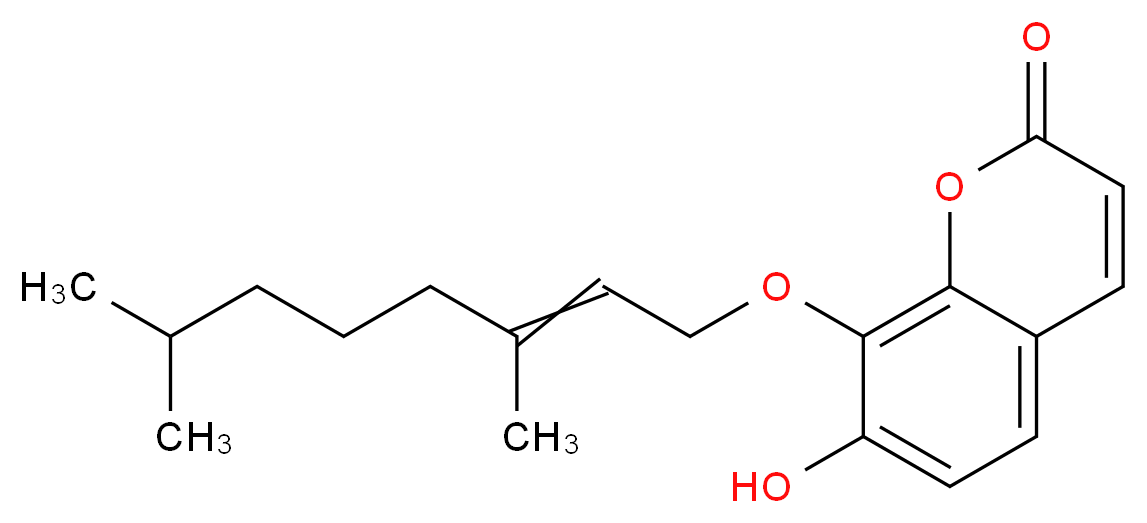 8-[(3,7-dimethyloct-2-en-1-yl)oxy]-7-hydroxy-2H-chromen-2-one_分子结构_CAS_98299-78-6