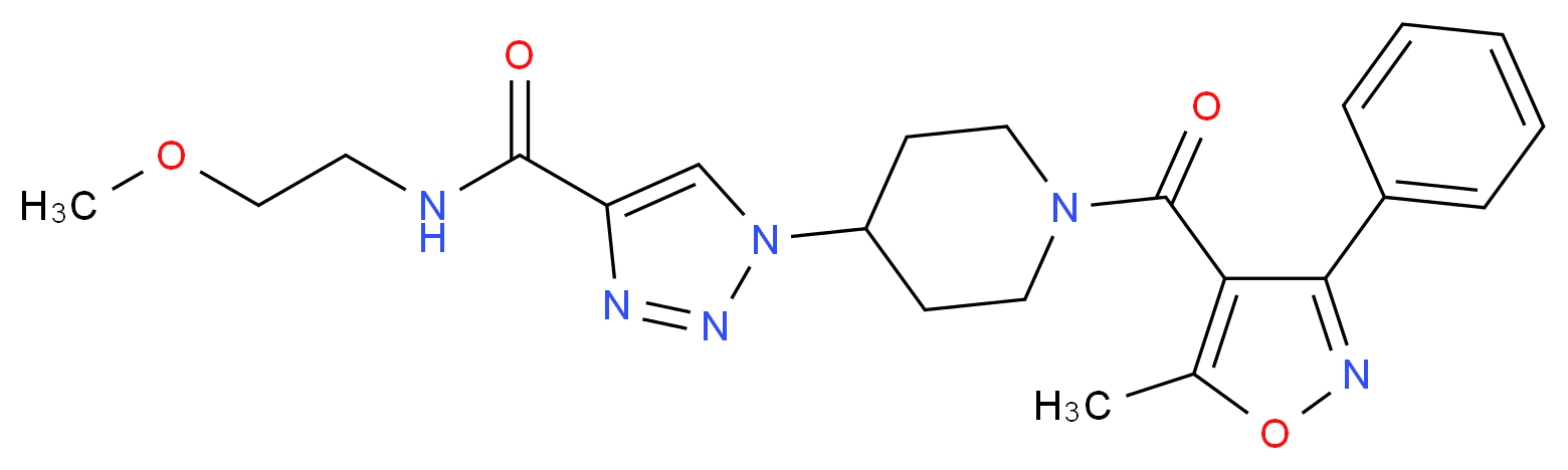N-(2-methoxyethyl)-1-{1-[(5-methyl-3-phenyl-4-isoxazolyl)carbonyl]-4-piperidinyl}-1H-1,2,3-triazole-4-carboxamide_分子结构_CAS_)