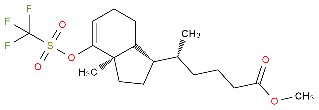 methyl (5R)-5-[(1S,3aR)-3a-methyl-4-(trifluoromethanesulfonyloxy)-2,3,3a,6,7,7a-hexahydro-1H-inden-1-yl]hexanoate_分子结构_CAS_145372-34-5