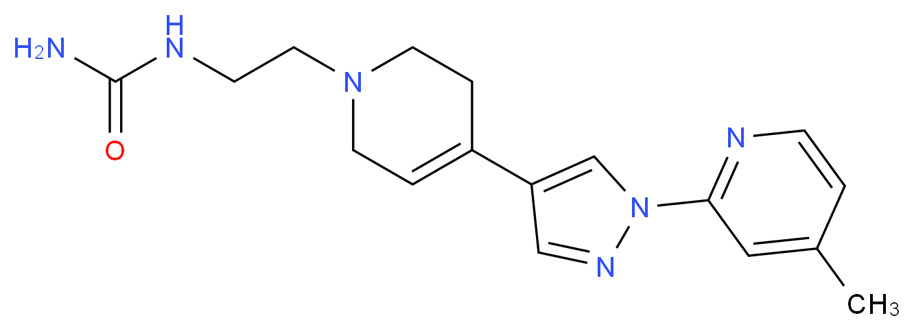 N-{2-[4-[1-(4-methylpyridin-2-yl)-1H-pyrazol-4-yl]-3,6-dihydropyridin-1(2H)-yl]ethyl}urea_分子结构_CAS_)