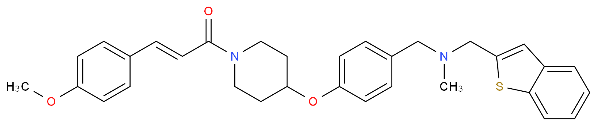 (1-benzothien-2-ylmethyl)[4-({1-[(2E)-3-(4-methoxyphenyl)-2-propenoyl]-4-piperidinyl}oxy)benzyl]methylamine_分子结构_CAS_)