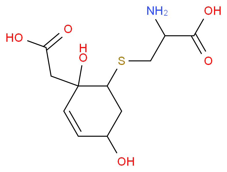 2-amino-3-{[2-(carboxymethyl)-2,5-dihydroxycyclohex-3-en-1-yl]sulfanyl}propanoic acid_分子结构_CAS_63224-90-8