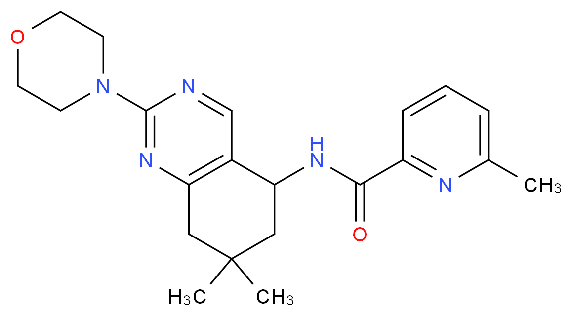 N-[7,7-dimethyl-2-(4-morpholinyl)-5,6,7,8-tetrahydro-5-quinazolinyl]-6-methyl-2-pyridinecarboxamide_分子结构_CAS_)