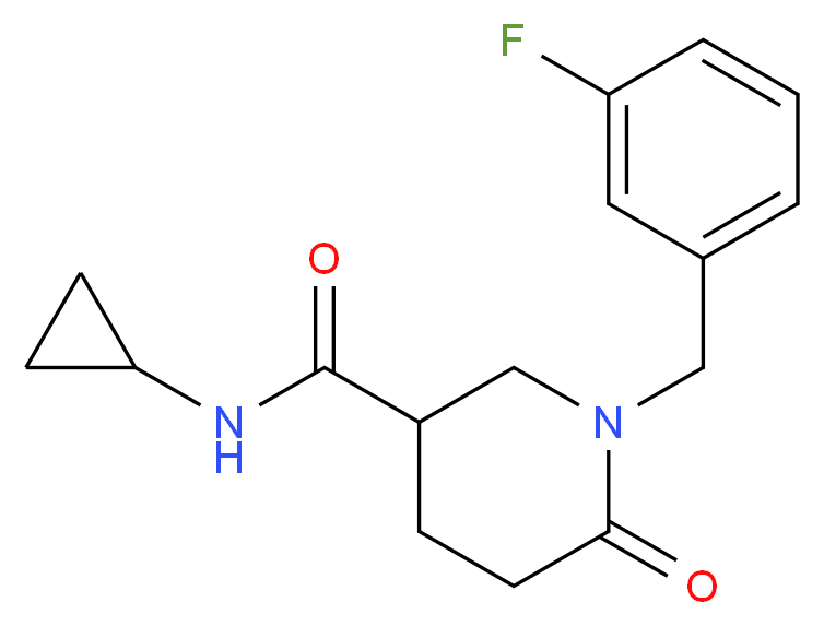 N-cyclopropyl-1-(3-fluorobenzyl)-6-oxo-3-piperidinecarboxamide_分子结构_CAS_)