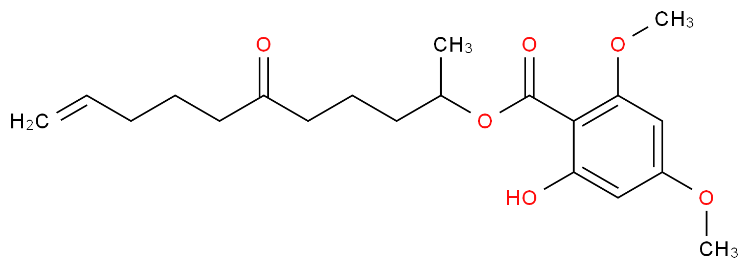 rac 2-Hydroxy-4,6-dimethoxy-benzoic Acid 1-Methyl-5-oxo-9-decen-1-yl Ester_分子结构_CAS_312305-40-1)