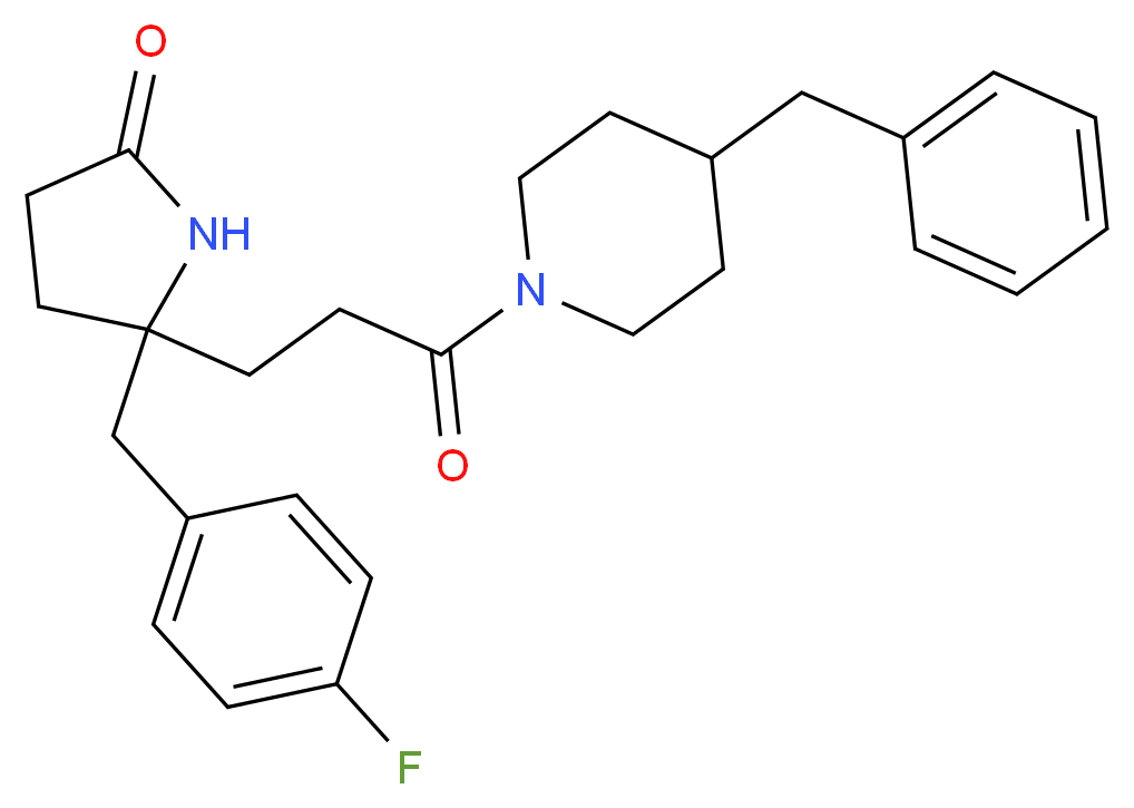 5-[3-(4-benzyl-1-piperidinyl)-3-oxopropyl]-5-(4-fluorobenzyl)-2-pyrrolidinone_分子结构_CAS_)