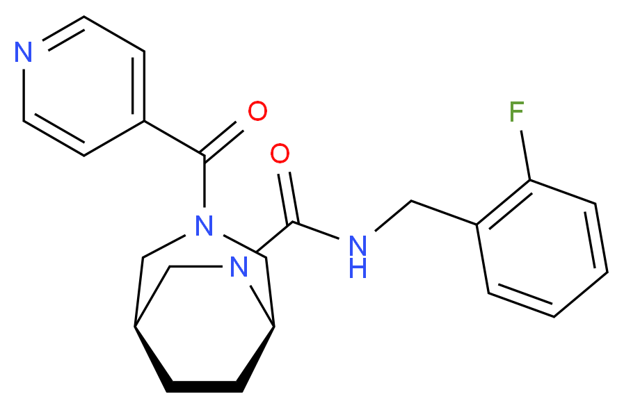 (1S*,5R*)-N-(2-fluorobenzyl)-3-isonicotinoyl-3,6-diazabicyclo[3.2.2]nonane-6-carboxamide_分子结构_CAS_)