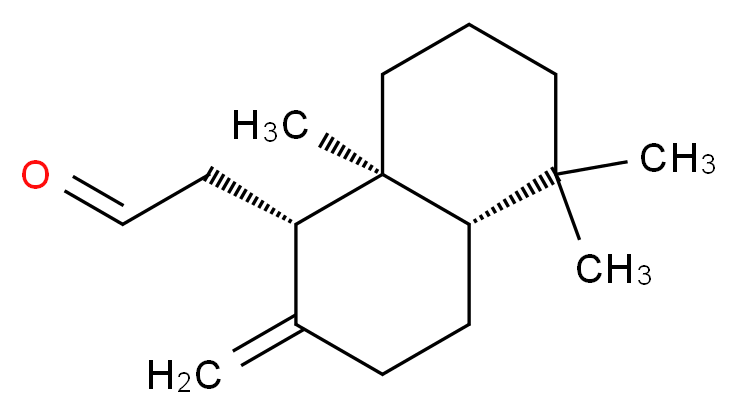 2-[(1S,4aS,8aS)-5,5,8a-trimethyl-2-methylidene-decahydronaphthalen-1-yl]acetaldehyde_分子结构_CAS_3243-36-5