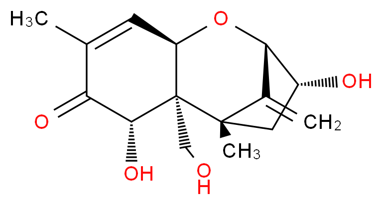 (1S,2R,3S,7R,9S,10R)-3,10-dihydroxy-2-(hydroxymethyl)-1,5-dimethyl-12-methylidene-8-oxatricyclo[7.2.1.0<sup>2</sup>,<sup>7</sup>]dodec-5-en-4-one_分子结构_CAS_88054-24-4