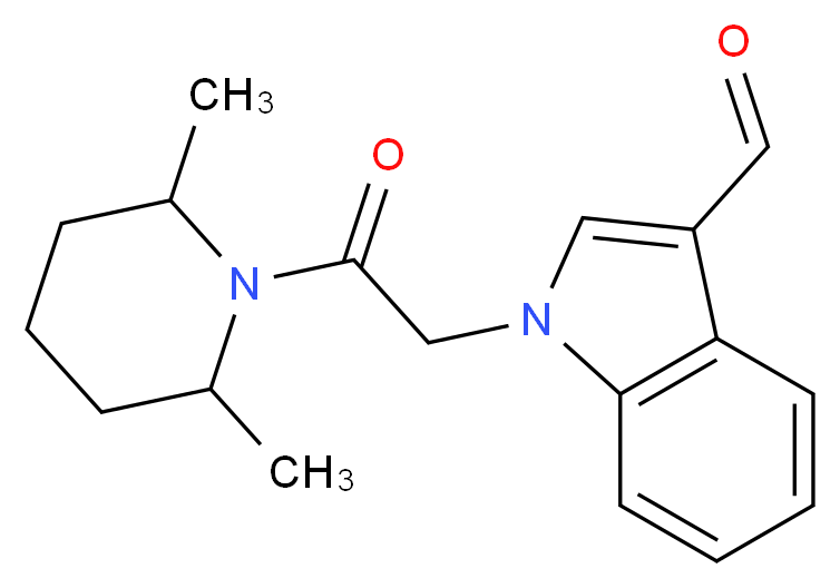 1-[2-(2,6-dimethylpiperidin-1-yl)-2-oxoethyl]-1H-indole-3-carbaldehyde_分子结构_CAS_640260-00-0