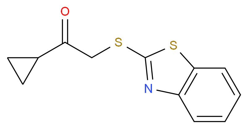 2-(1,3-benzothiazol-2-ylsulfanyl)-1-cyclopropylethan-1-one_分子结构_CAS_337488-10-5