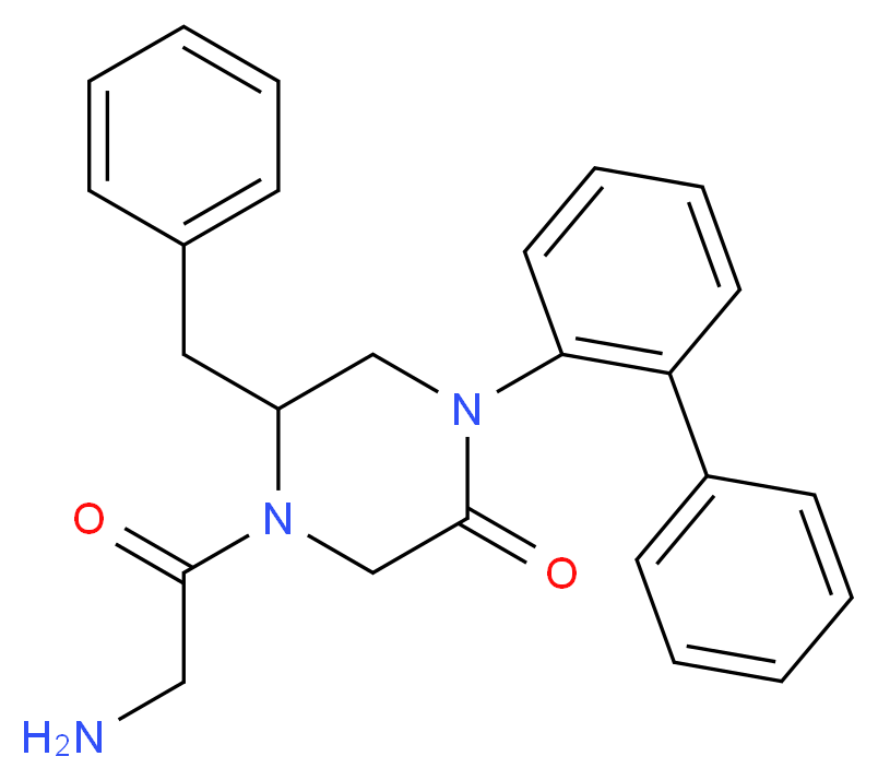 5-benzyl-1-(2-biphenylyl)-4-glycyl-2-piperazinone_分子结构_CAS_)