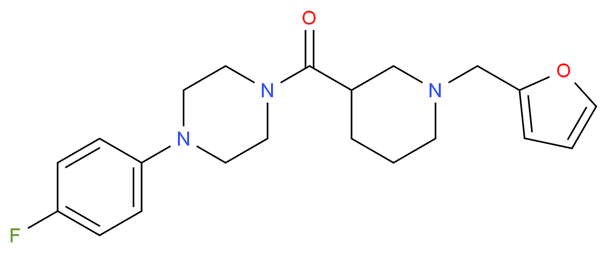 1-(4-fluorophenyl)-4-{[1-(2-furylmethyl)-3-piperidinyl]carbonyl}piperazine_分子结构_CAS_)
