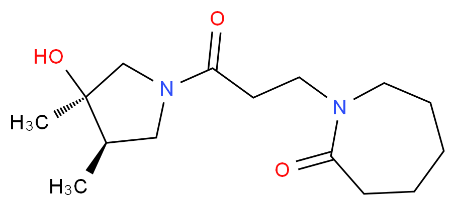1-{3-[(3R*,4R*)-3-hydroxy-3,4-dimethyl-1-pyrrolidinyl]-3-oxopropyl}-2-azepanone_分子结构_CAS_)