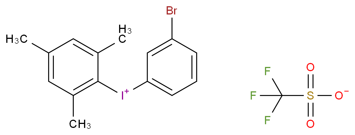 (3-Bromophenyl)(2,4,6-trimethylphenyl)iodonium triflate_分子结构_CAS_1203709-76-5)