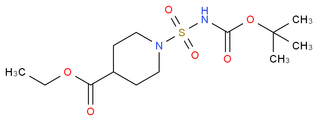 Ethyl 1-{[(tert-butoxycarbonyl)amino]sulfonyl}-4-piperidinecarboxylate_分子结构_CAS_)