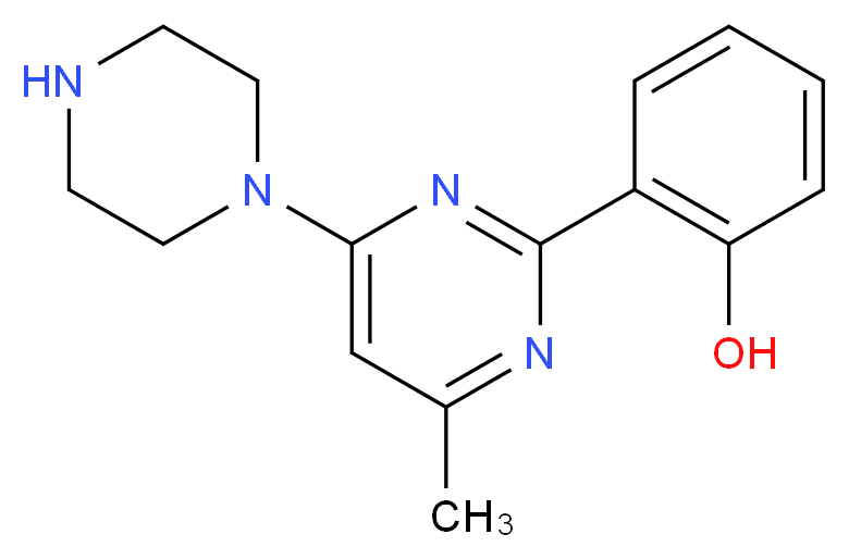 2-(4-methyl-6-piperazin-1-ylpyrimidin-2-yl)phenol_分子结构_CAS_330982-03-1)