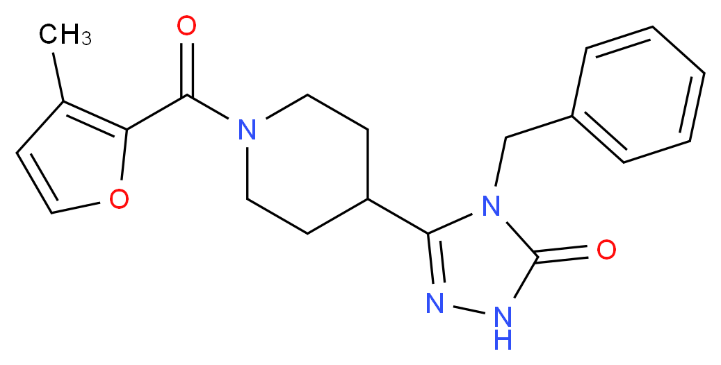 4-benzyl-5-[1-(3-methyl-2-furoyl)piperidin-4-yl]-2,4-dihydro-3H-1,2,4-triazol-3-one_分子结构_CAS_)