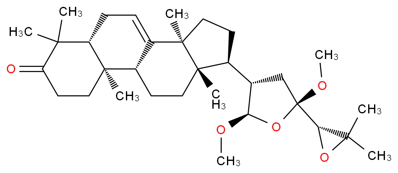 21,23:24,25-Diepoxy-21,23-
dimethoxytirucall-7-en-3-one_分子结构_CAS_1351617-74-7)