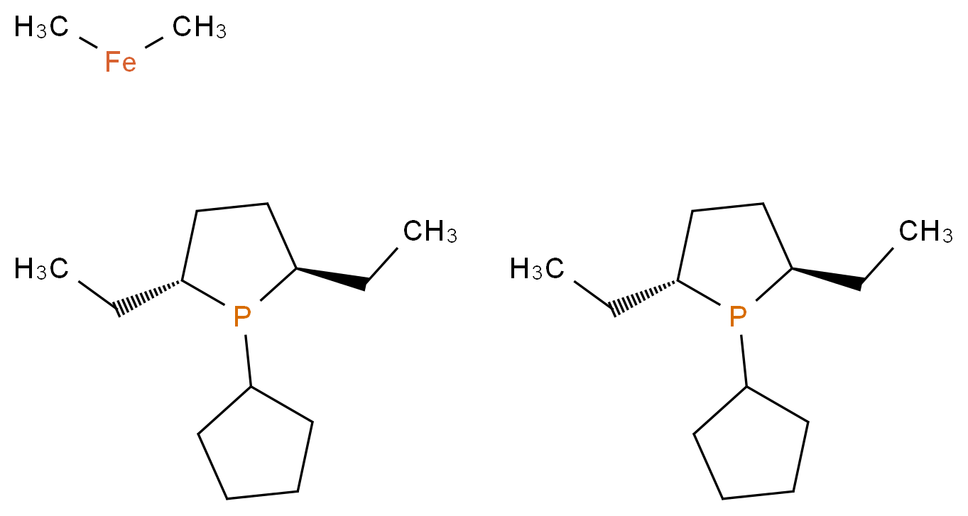 bis((2R,5R)-1-cyclopentyl-2,5-diethylphospholane); dimethyliron_分子结构_CAS_147762-89-8