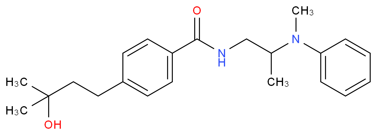 4-(3-hydroxy-3-methylbutyl)-N-{2-[methyl(phenyl)amino]propyl}benzamide_分子结构_CAS_)