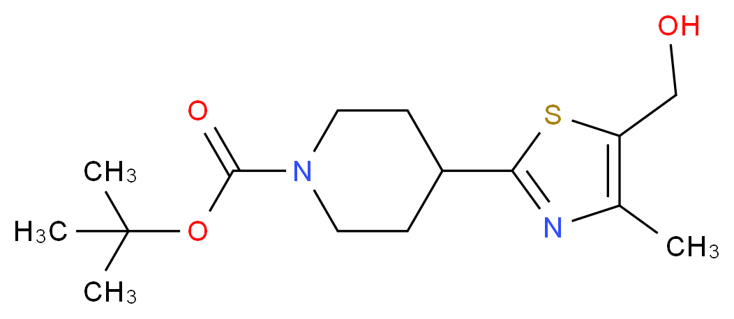 tert-butyl 4-[5-(hydroxymethyl)-4-methyl-1,3-thiazol-2-yl]tetrahydro-1(2H)-pyridinecarboxylate_分子结构_CAS_857283-66-0)