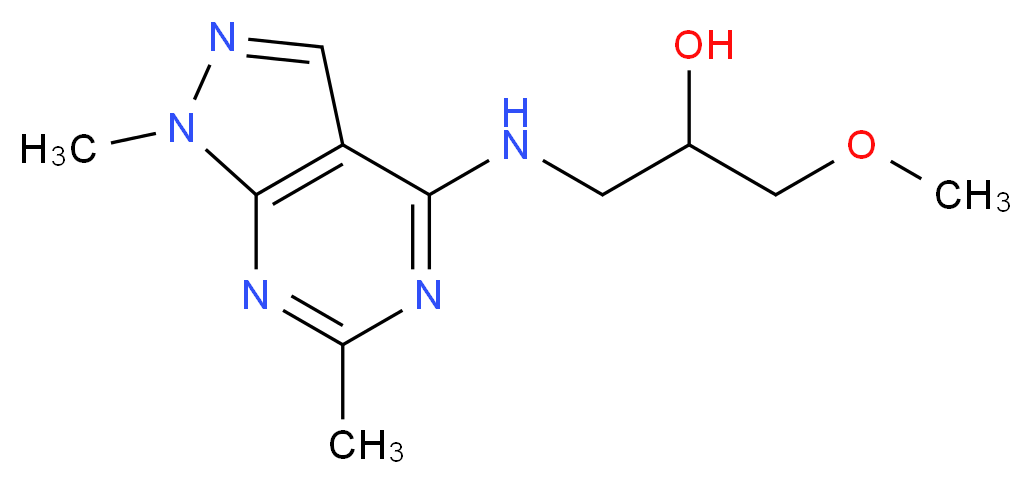 1-[(1,6-dimethyl-1H-pyrazolo[3,4-d]pyrimidin-4-yl)amino]-3-methoxy-2-propanol_分子结构_CAS_)