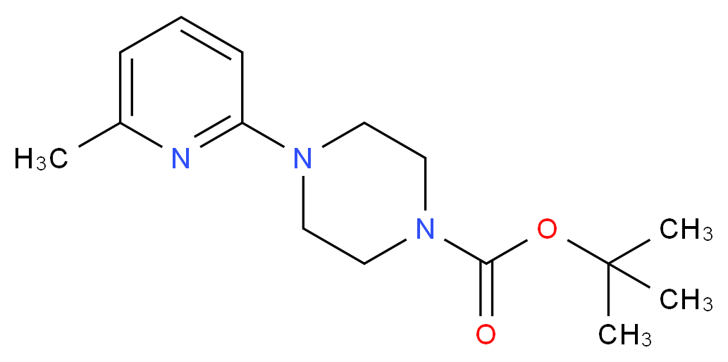 4-Boc-1-(6-甲基-2-吡啶基)哌嗪_分子结构_CAS_127188-33-4)