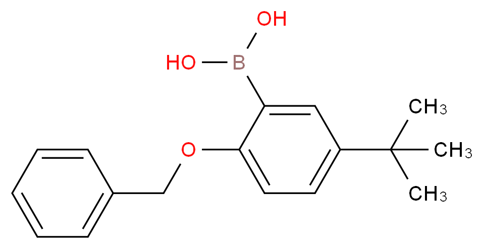 (2-(Benzyloxy)-5-(tert-butyl)phenyl)boronic acid_分子结构_CAS_1220625-04-6)