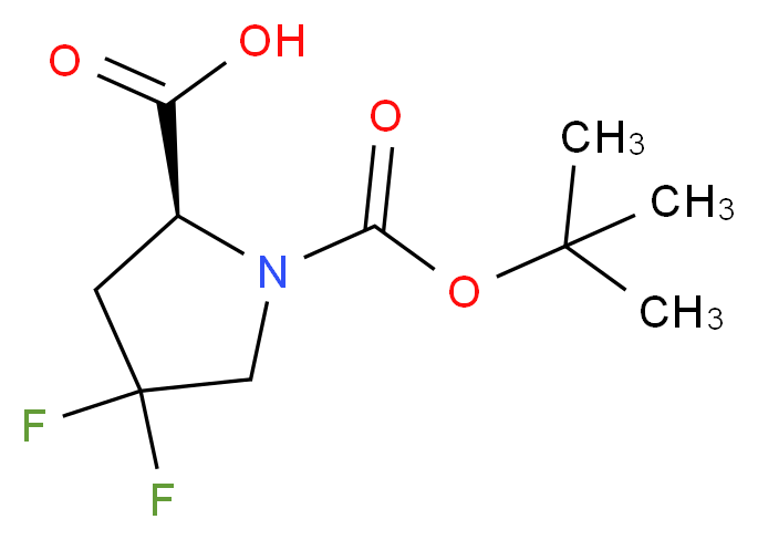 (2S)-1-[(tert-butoxy)carbonyl]-4,4-difluoropyrrolidine-2-carboxylic acid_分子结构_CAS_203866-15-3