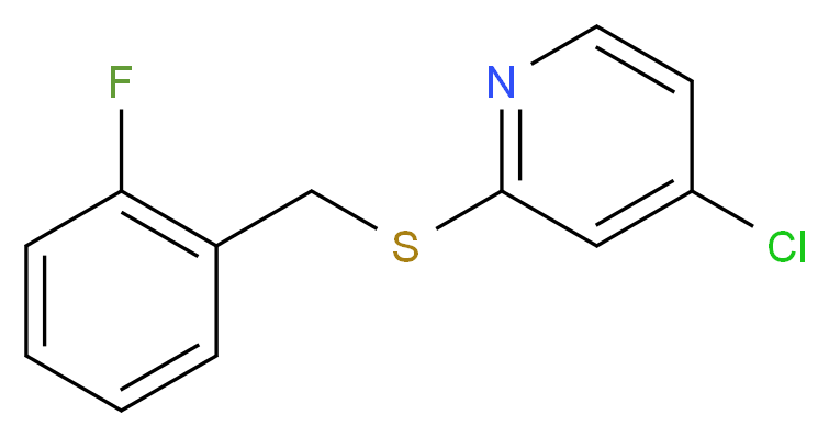 4-Chloro-2-((2-fluorobenzyl)thio)pyridine_分子结构_CAS_1346707-43-4)