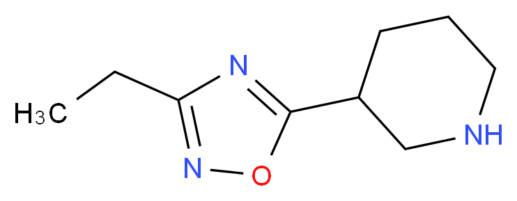 3-(3-乙基-1,2,4-二唑-5-基)哌啶_分子结构_CAS_139269-06-0)