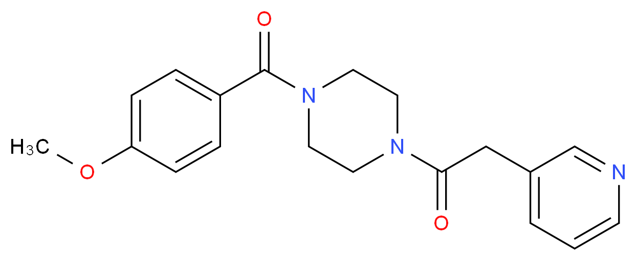 1-(4-methoxybenzoyl)-4-(3-pyridinylacetyl)piperazine_分子结构_CAS_)