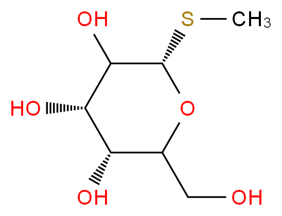 (3R,4S,6S)-2-(hydroxymethyl)-6-(methylsulfanyl)oxane-3,4,5-triol_分子结构_CAS_155-30-6