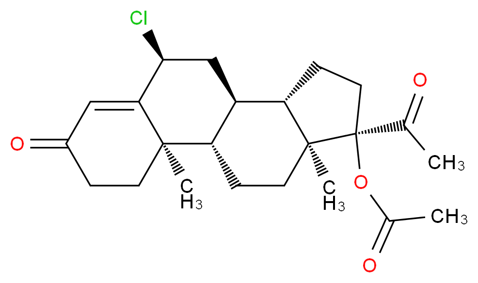 6β-Chloro-17-acetoxy Progesterone_分子结构_CAS_2658-74-4)