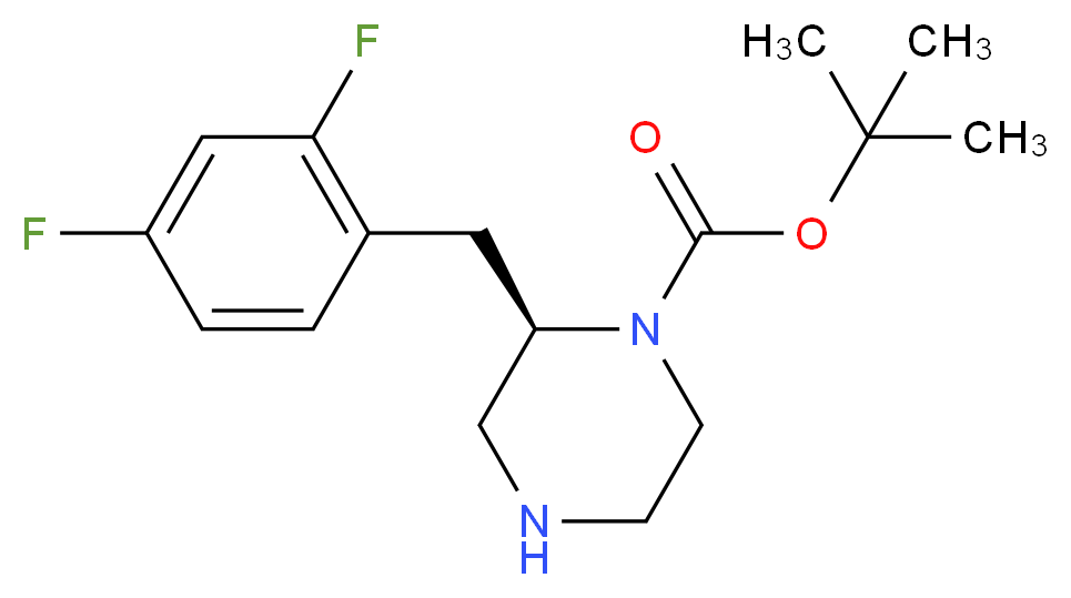 (R)-2-(2,4-DIFLUORO-BENZYL)-PIPERAZINE-1-CARBOXYLIC ACID TERT-BUTYL ESTER_分子结构_CAS_)