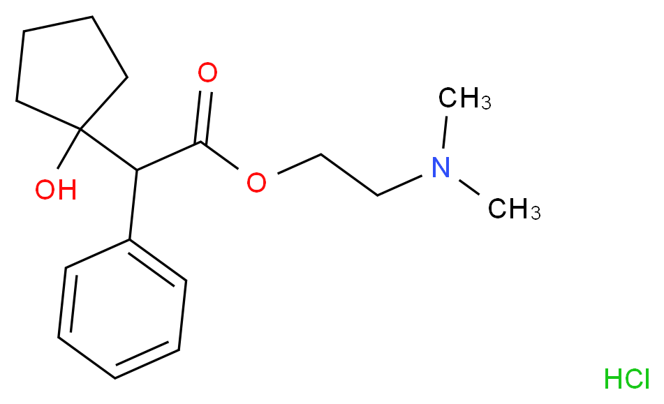 2-(dimethylamino)ethyl 2-(1-hydroxycyclopentyl)-2-phenylacetate hydrochloride_分子结构_CAS_5870-29-1