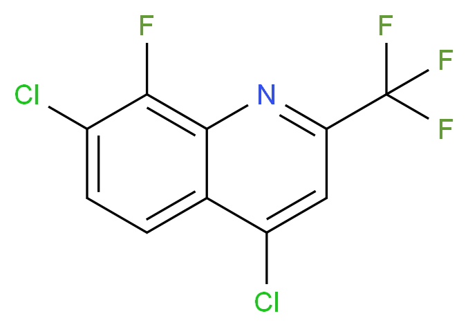 4,7-dichloro-8-fluoro-2-(trifluoromethyl)quinoline_分子结构_CAS_1150164-86-5