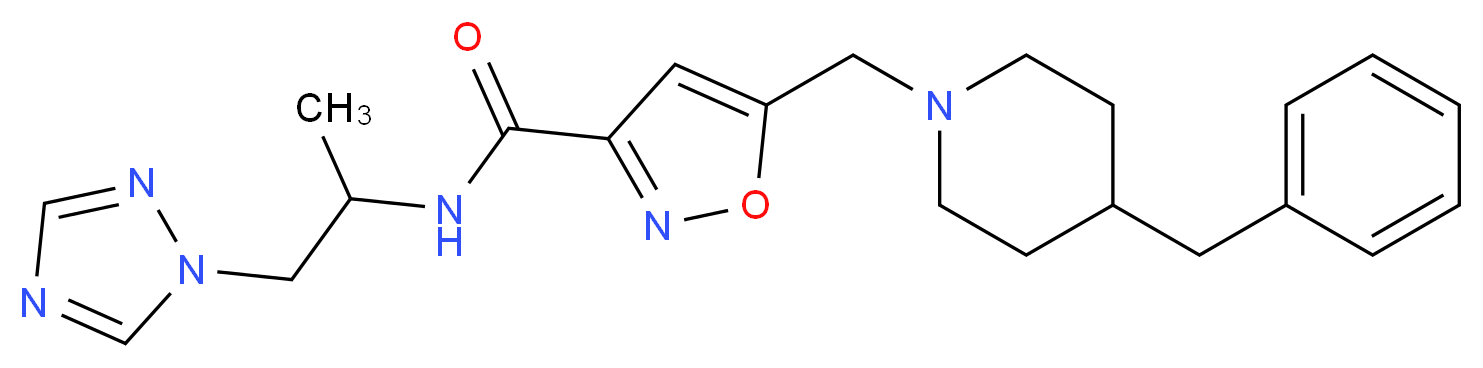 5-[(4-benzylpiperidin-1-yl)methyl]-N-[1-methyl-2-(1H-1,2,4-triazol-1-yl)ethyl]isoxazole-3-carboxamide_分子结构_CAS_)