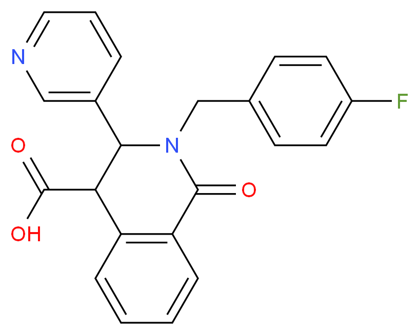 2-(4-fluorobenzyl)-1-oxo-3-pyridin-3-yl-1,2,3,4-tetrahydroisoquinoline-4-carboxylic acid_分子结构_CAS_281206-13-1)