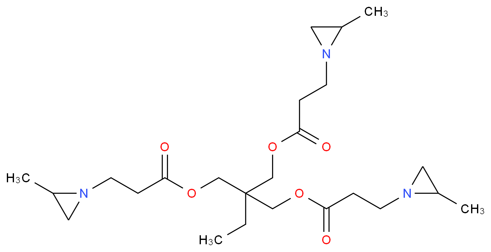 2,2-bis({[3-(2-methylaziridin-1-yl)propanoyl]oxy}methyl)butyl 3-(2-methylaziridin-1-yl)propanoate_分子结构_CAS_64265-57-2