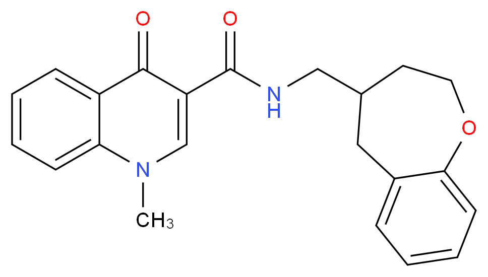 1-methyl-4-oxo-N-(2,3,4,5-tetrahydro-1-benzoxepin-4-ylmethyl)-1,4-dihydroquinoline-3-carboxamide_分子结构_CAS_)