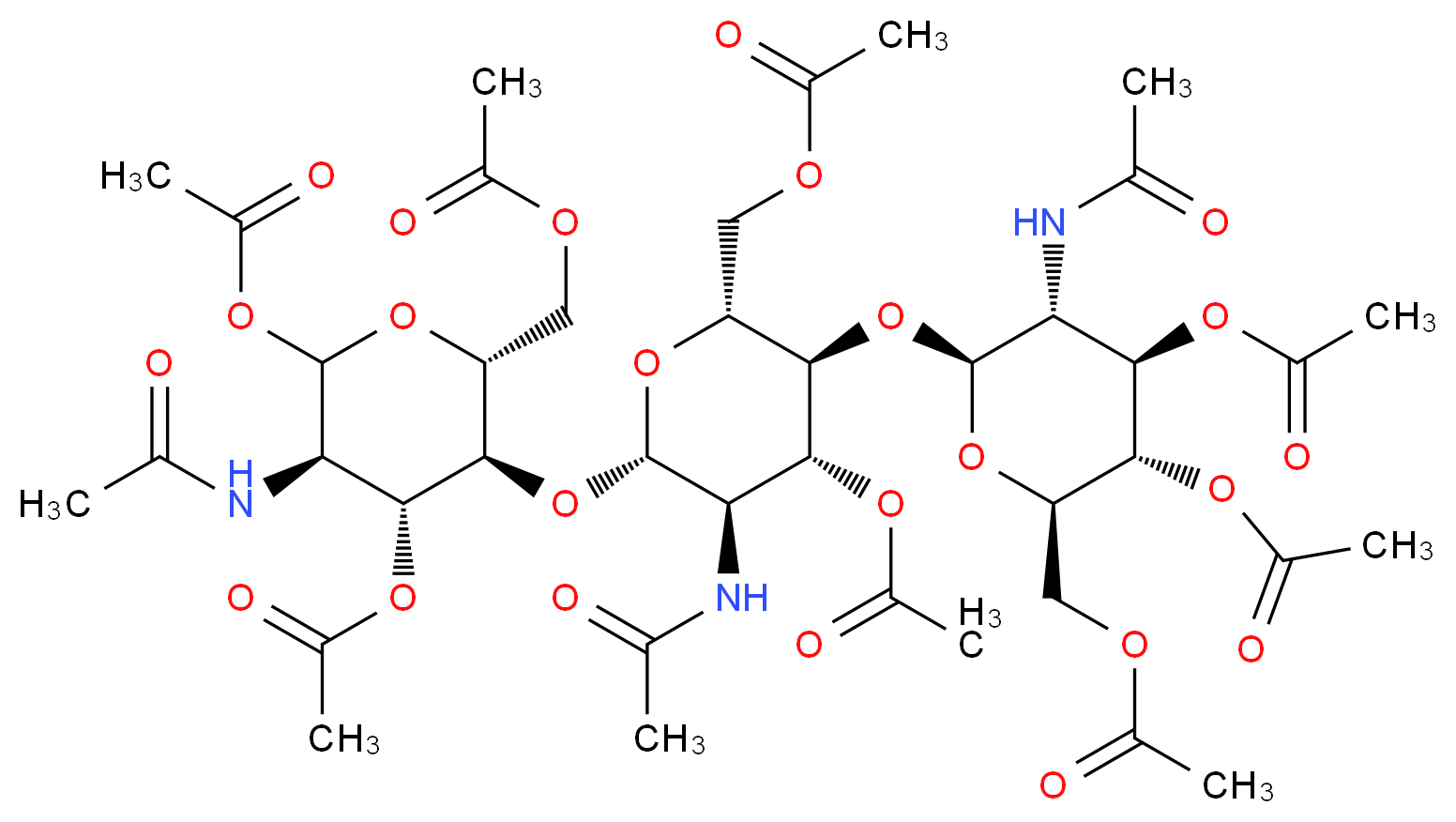 [(2R,3S,4R,5R)-4,6-bis(acetyloxy)-3-{[(2S,3R,4R,5S,6R)-4-(acetyloxy)-6-[(acetyloxy)methyl]-5-{[(2S,3R,4R,5S,6R)-4,5-bis(acetyloxy)-6-[(acetyloxy)methyl]-3-acetamidooxan-2-yl]oxy}-3-acetamidooxan-2-yl]oxy}-5-acetamidooxan-2-yl]methyl acetate_分子结构_CAS_53942-45-3